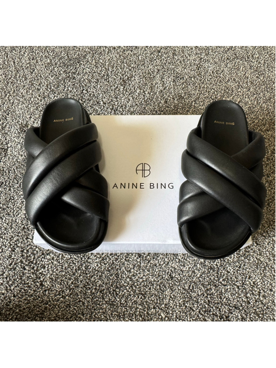 ANINE BING Shoes - Anine Bing Women's Lizzie Slider Sandals in Black Size 36/6